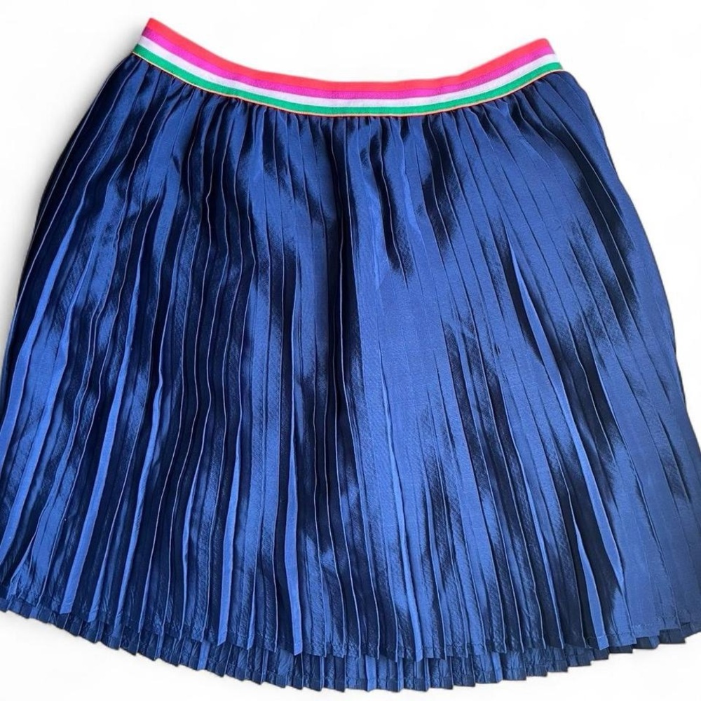 GAP Vibrant Blue Pleated Skirt with Colorful Waistband